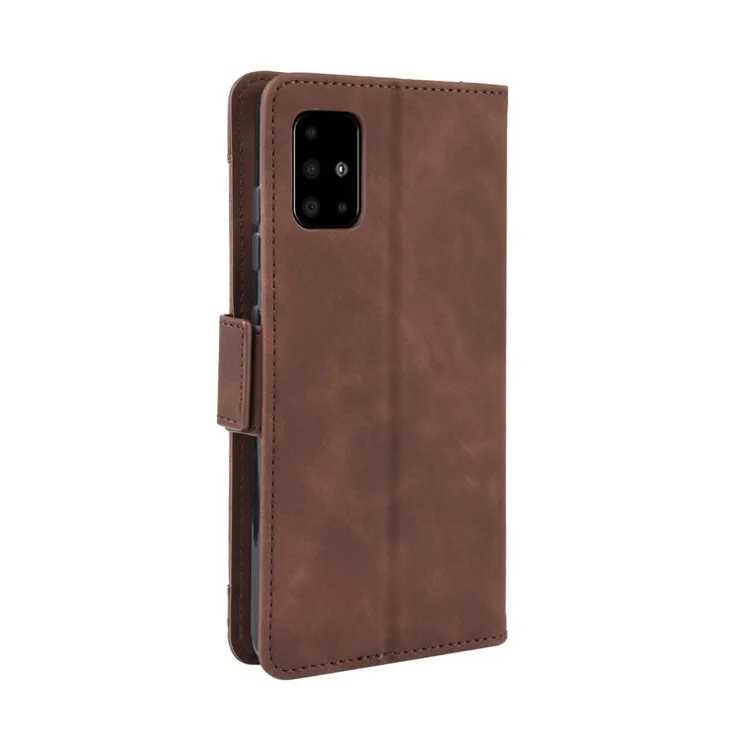 PU Leather Cell Casing with Many Card Slots for Samsung Galaxy S20 4G/S20 5G - Brown