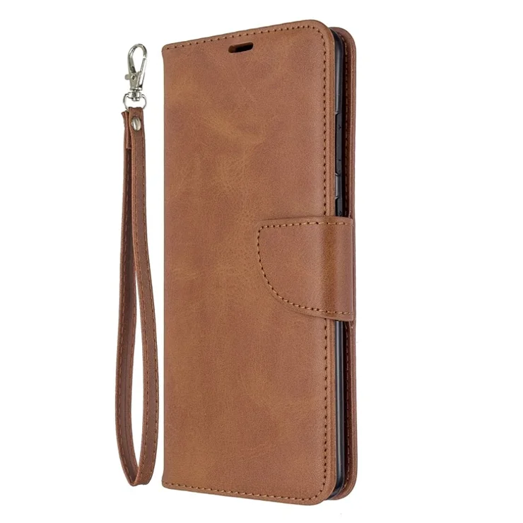 PU Leather Wallet Stand Case Cover for Samsung Galaxy S20 Ultra - Coffee