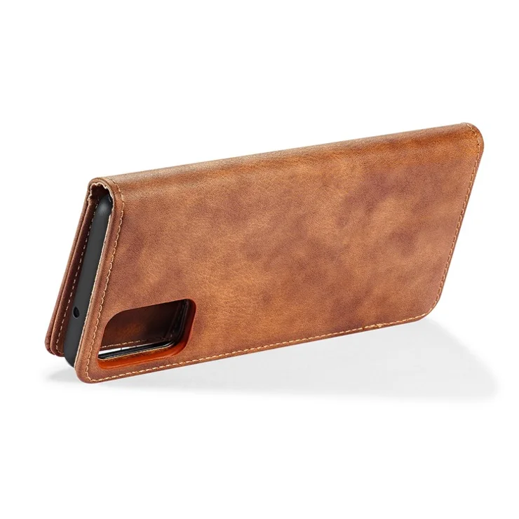 DG.MING For Samsung Galaxy S20 Plus / S20 Plus 5G Wallet Phone Case Detachable 2 in 1 Leather Shell Shockproof Flip Protective Cover - Brown
