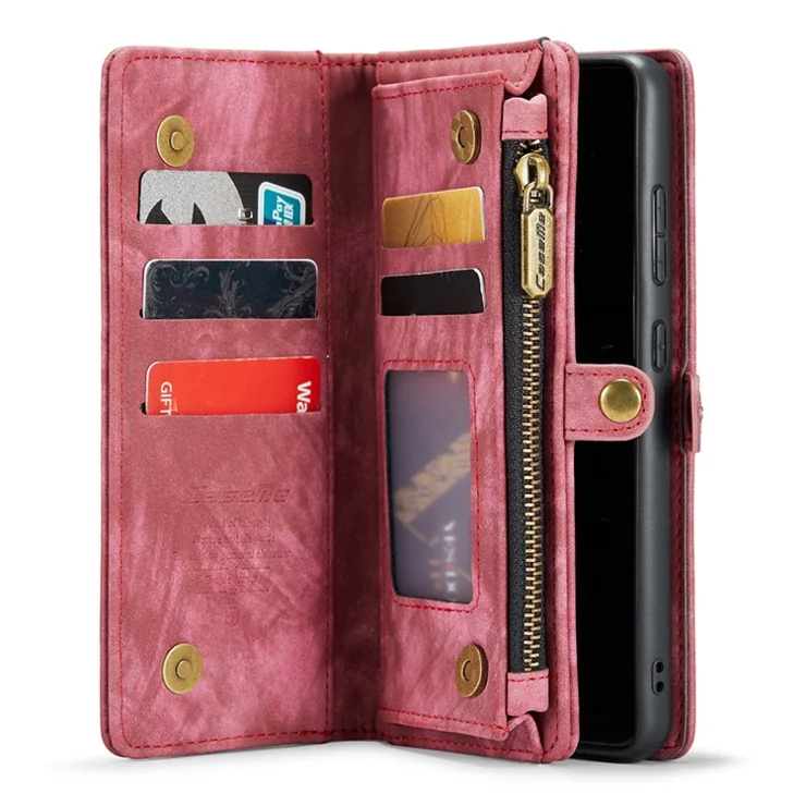 CASEME 008 Series Wallet Vintage PU Leather Case for Samsung Galaxy S20 Plus - Red