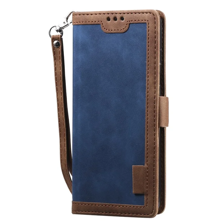 Vintage Splicing Style Wallet Stand Flip Leather Case for Samsung Galaxy S20 Ultra - Blue