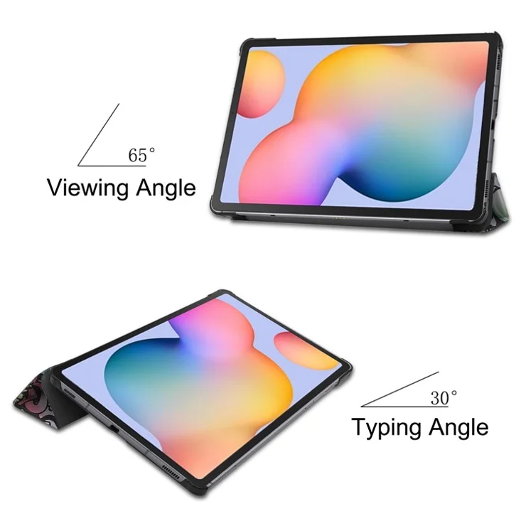 Pattern Printing Tri-fold Stand Leather Tablet Shell for Samsung Galaxy Tab S6 Lite (2024) / (2022) / (2020) - Cartoon Graffiti