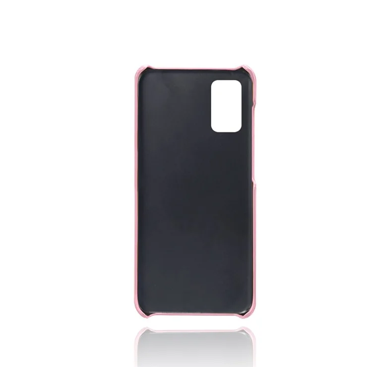 Double Card Slots PU Leather Coated Plastic Protector Case for Samsung Galaxy A41 (Global Version) - Rose Gold