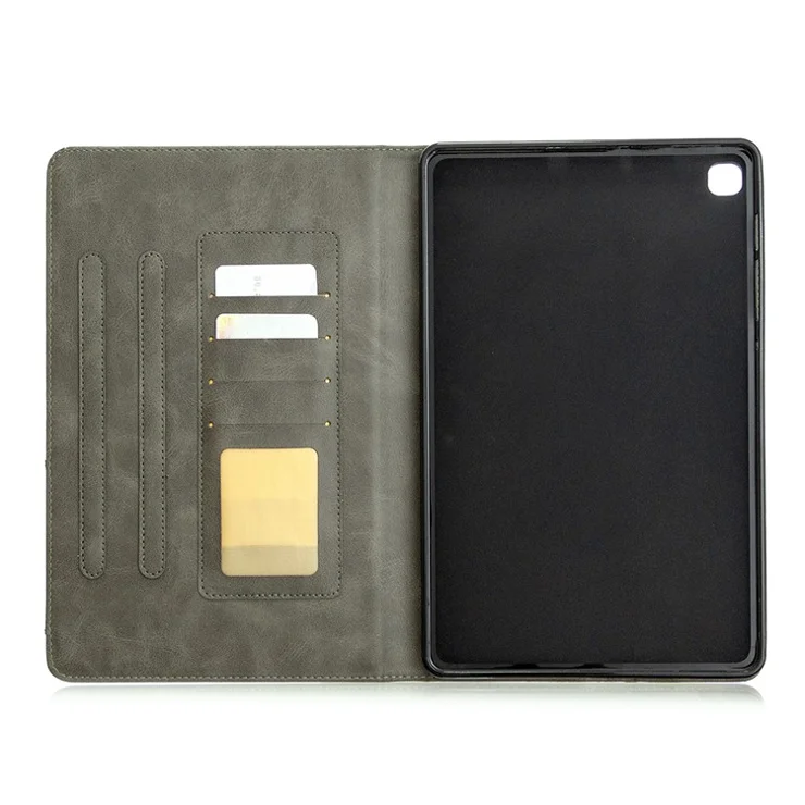 Geometric Pattern Stand Leather Smart Case for Samsung Galaxy Tab S6 Lite (2020) P610 P615 / (2022) / (2024) - Grey