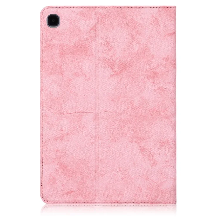 Matte PU Leather Smart Tablet Cover with Pen Slot for Samsung Galaxy Tab S6 Lite (2020) P610 P615 / (2022) / (2024) - Pink