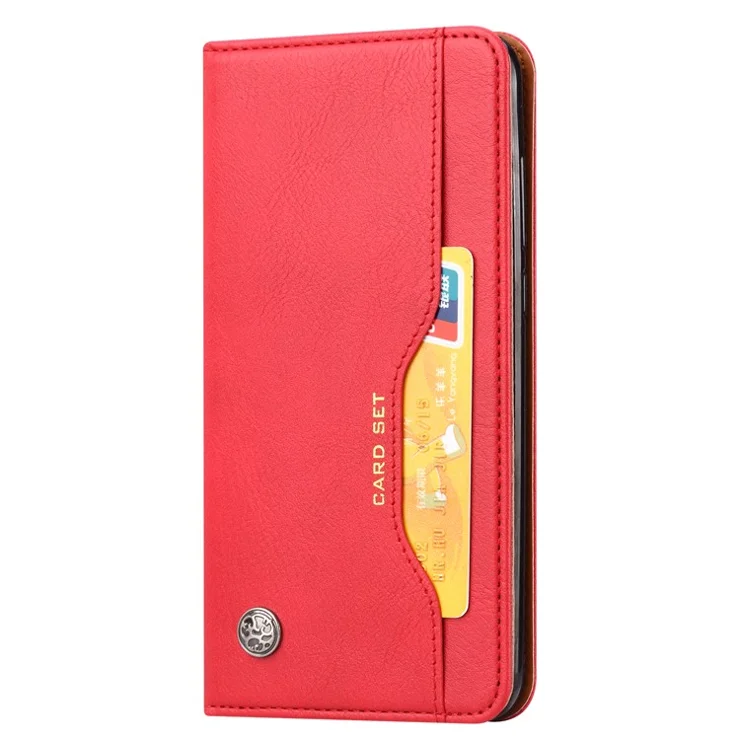 Auto-absorbed PU Leather Stand Wallet Phone Shell for Samsung Galaxy Note20 Ultra/Note20 Ultra 5G - Red