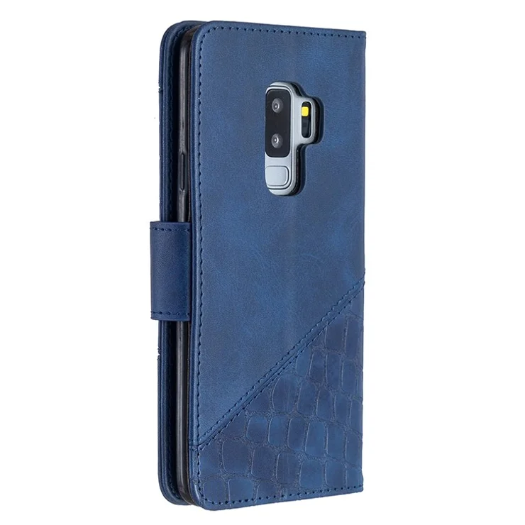 Crocodile Skin Assorted Color Style Leather Wallet Case for Samsung Galaxy S9+/S9 Plus - Blue