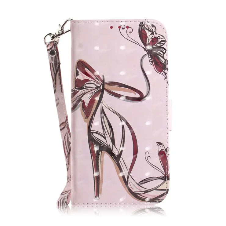 Pattern Printing Light Spot Decor Leather Phone Case for Samsung Galaxy Note20 4G/5G - High Heel Sandal
