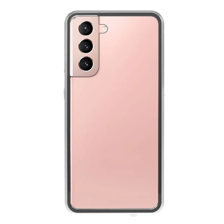 Metal Frame Magnetic + Lock Installation with Double Side Tempered Glass Case (no Fingerprint Function but with Face Recognition Function) for Samsung Galaxy S21 4G/5G- Silver