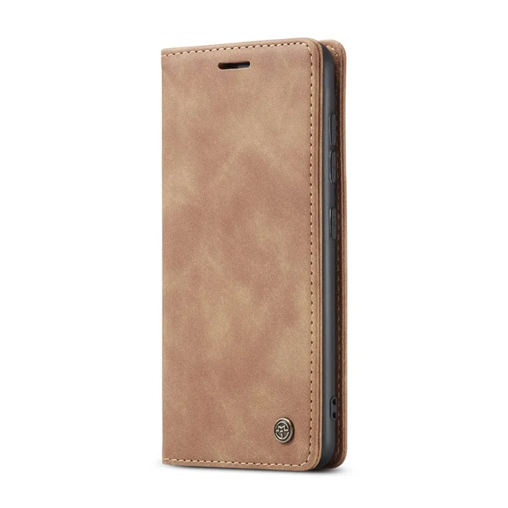 CASEME 013 Series Auto-absorbed Wallet Leather Shell for Samsung Galaxy S21+ 5G - Brown