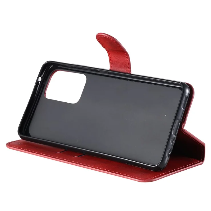 Classic Wallet Stand Flip Leather Phone Case for Samsung Galaxy A52 4G/5G / A52s 5G - Red