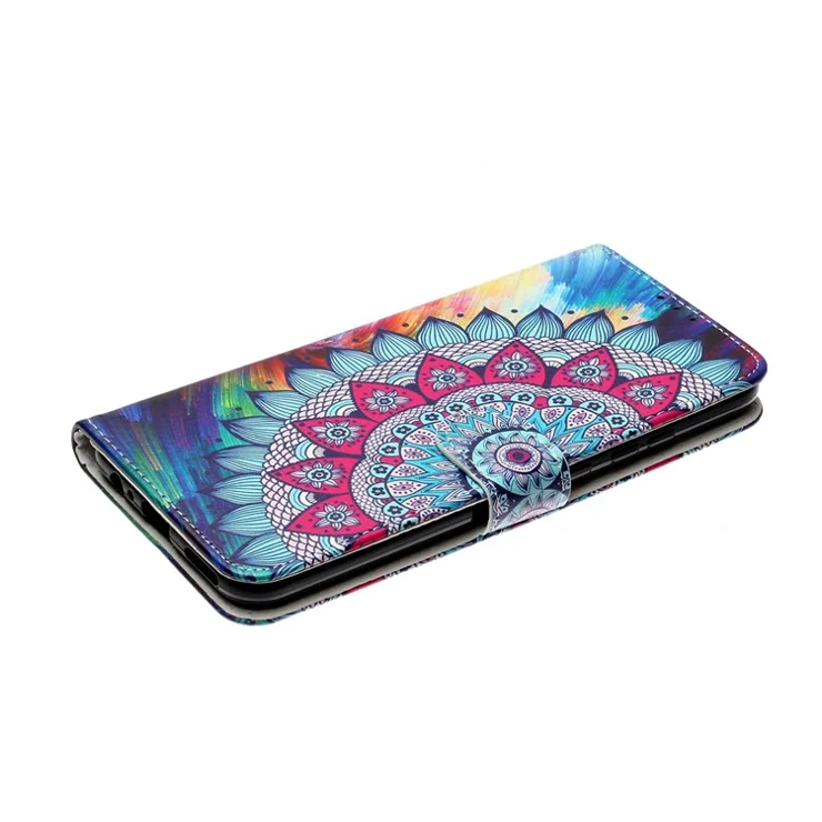 Embossed Patterned Wallet Stand Leather Phone Case with Strap for Samsung Galaxy A32 5G/M32 5G - Mandala Flower