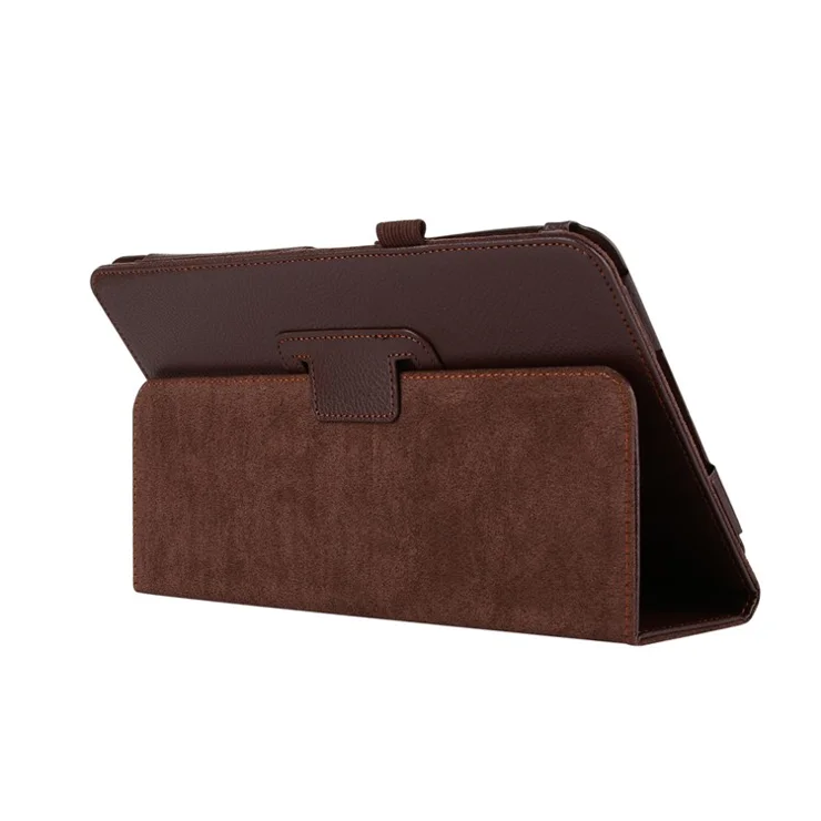 Litchi Grain Smart Leather Case for Samsung Galaxy Tab A 10.1 (2016) T580 T585 - Brown