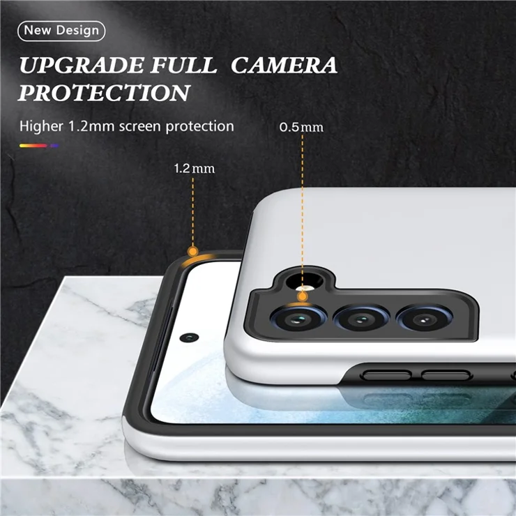 Invisible Ring Kickstand Design Hybrid Mobile Phone Case Cover for Samsung Galaxy S21 FE - Silver