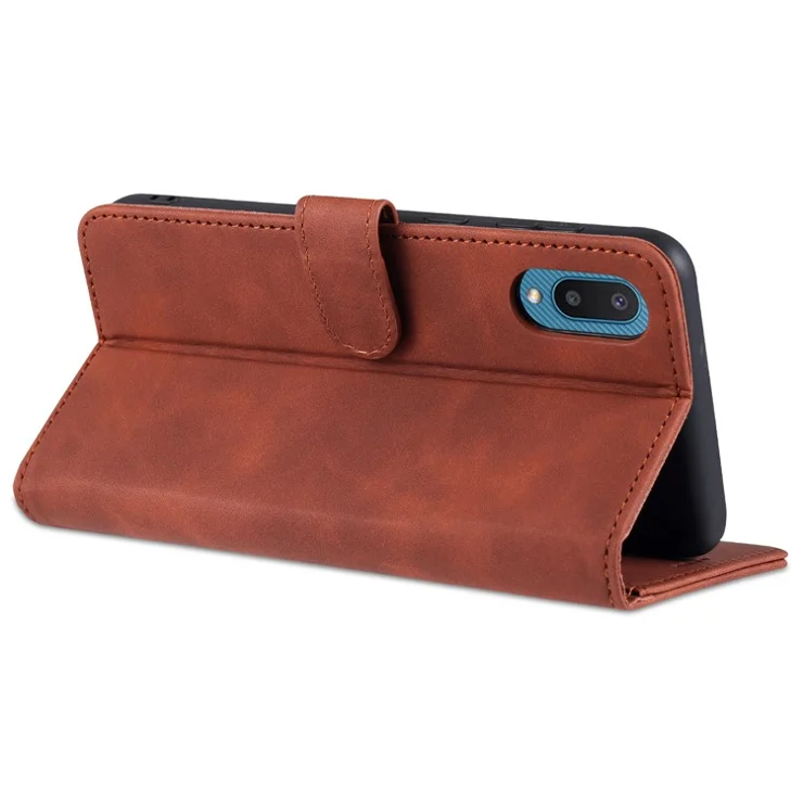 AZNS Leather Phone Case with Wallet Stand for Samsung Galaxy A02/M02 - Blue