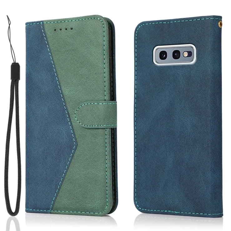 Color Splicing Leather Wallet Stand Mobile Phone Protection Cover