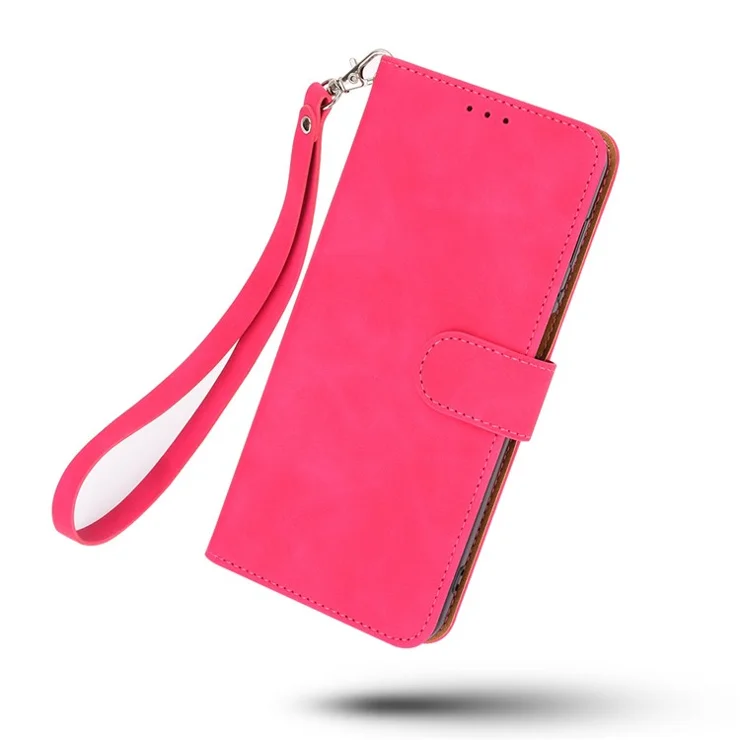 Magnetic Clasp Closure Skin-touch Leather Phone Wallet Shell Stand Case for Samsung Galaxy A03s (164.2 x 75.9 x 9.1mm) - Rose