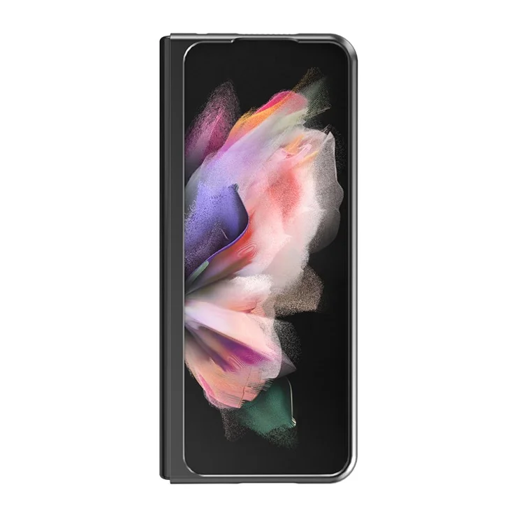 LC.IMEEKE PU Leather Coated Hard PC Phone Case Anti-Drop Back Cover Shell for Samsung Galaxy Z Fold3 5G - Black