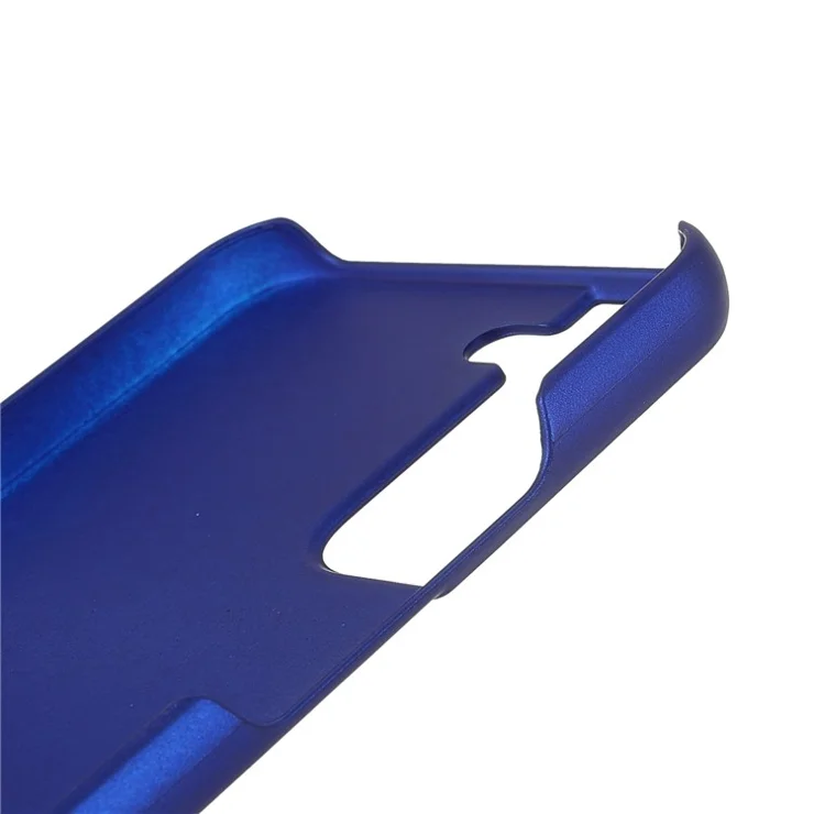 Shock Absorbing Rubberized Hard PC Glossy Protective Back Case for Samsung Galaxy S22 5G - Blue