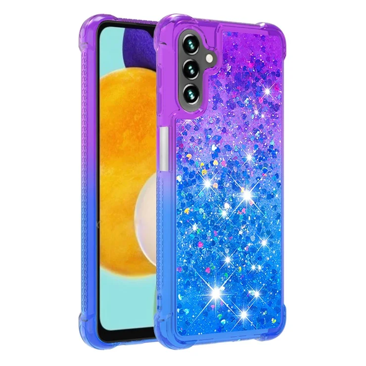 Glitter Quicksand Effect Gradient Color Soft TPU Clear Cute Phone Case for Samsung Galaxy A13 5G / A04s 4G (164.7 mm) - Purple / Blue Glitter Quicksand Effect Gradient Color Soft TPU Clear Cute Phone Case for Samsung Galaxy A13 5G / A04s 4G (164.7 mm) - Purple / Blue