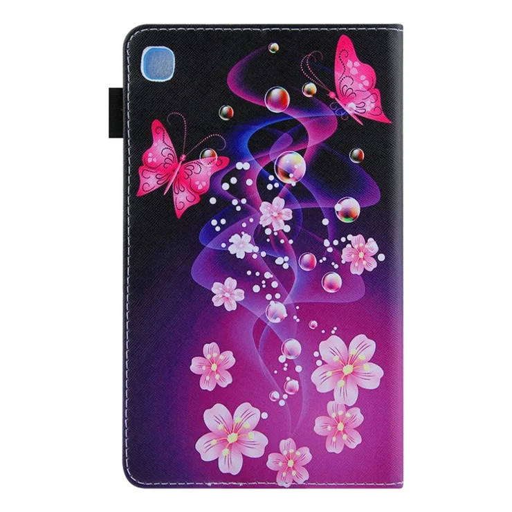 Pattern Printing Card Slots PU Leather Tablet Case for Samsung Galaxy Tab A8 10.5 (2021) SM-X200 X205 / A8 10.5 (2022) - Pink Butterflies