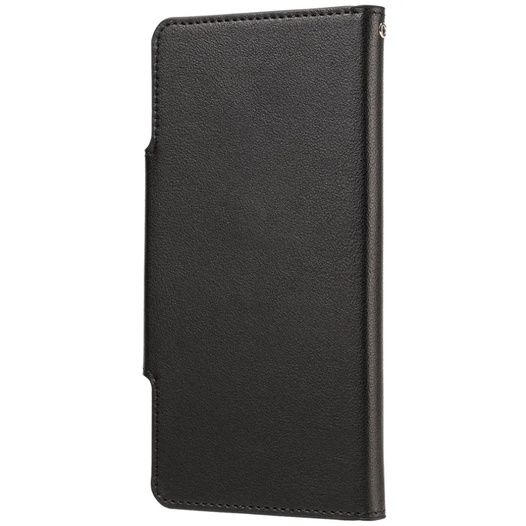 Stylish Well-protected Ultra-thin Detachable Leather Case Built-in Metal Sheet Wallet Anti-fall Phone Cover for Samsung Galaxy S21 FE 5G/S21 Fan Edition - Black