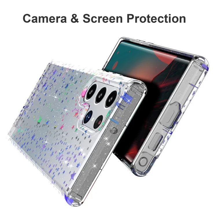 For Samsung Galaxy S22 Ultra 5G GW18 Anti-drop Stylish Pattern Soft TPU IMD Phone Case - Laser Star