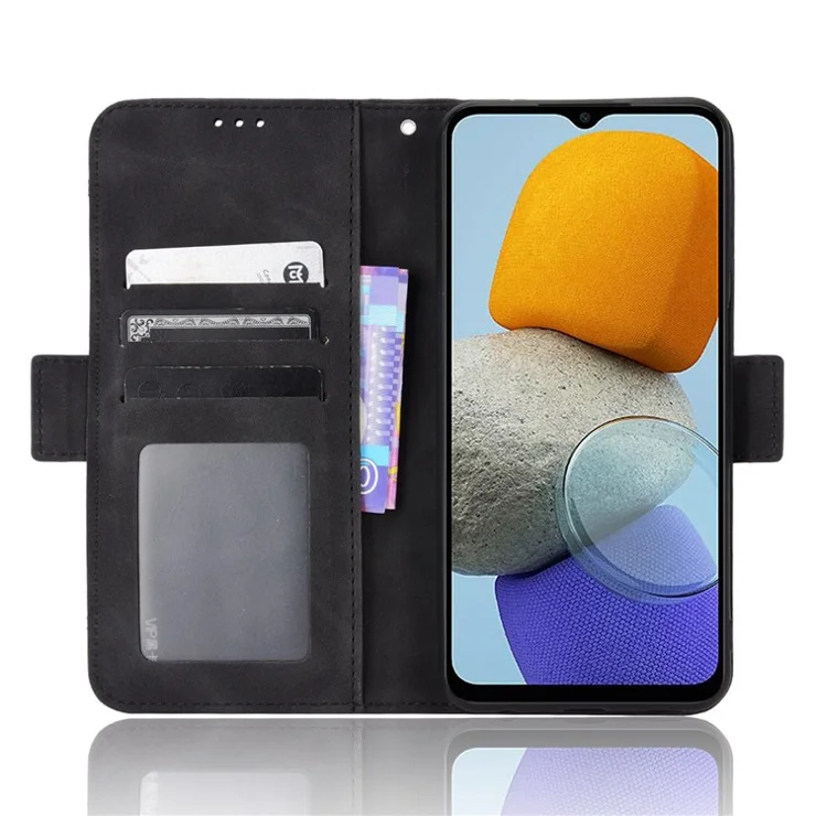 For Samsung Galaxy M23 5G/F23 5G Wallet Case Card Slots Holder Premium PU Leather Stand Shockproof Flip Protective Cover - Black