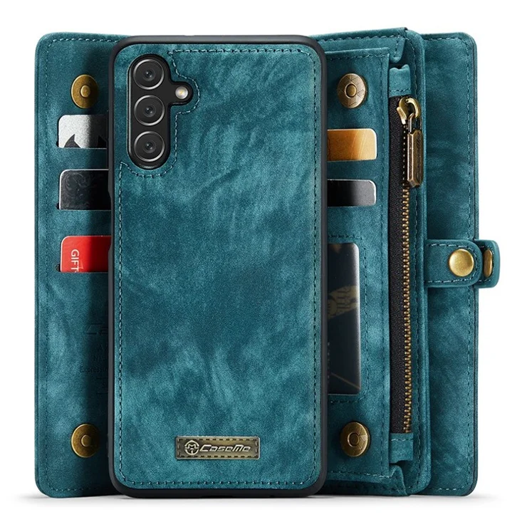 CASEME 008 Series for Samsung Galaxy A13 5G / A04s 4G (164.7 x 76.7 x 9.1 mm) Detachable 2-in-1 Shockproof PU Leather Case Multifunctional Wallet Adjustable Stand Phone Shell - Blue