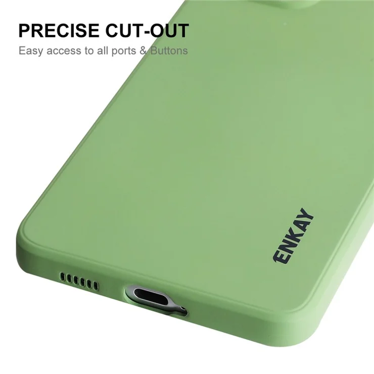 ENKAY HAT PRINCE Liquid Silicone Case for Samsung Galaxy A53 5G, Drop Resistant Straight Edge Design Camera Protection Lens Protector Cover - Dark Blue