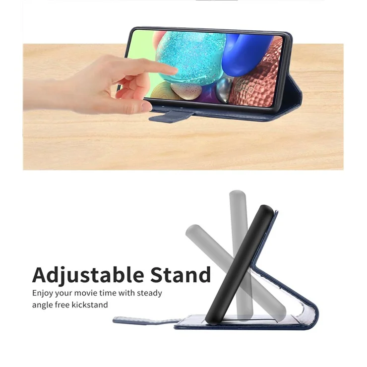 For Sony Xperia 1 III 5G Y-shaped Line Imprinting Shock-absorbed PU Leather Phone Wallet Shell Stand Cover - Blue