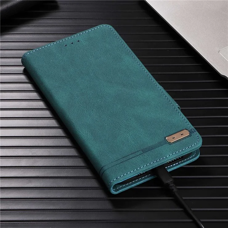 For Sony Xperia 1 IV PU Leather Shockproof Hardware Design Phone Case Wallet Stand Folio Flip Cover - Blue
