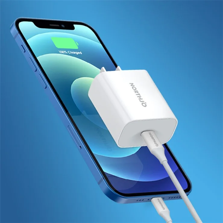 NORTHJO NOPD200101 PD 20W Type-C Single Port Wall Charger Phone Fast Charging Adapter - US Plug/White