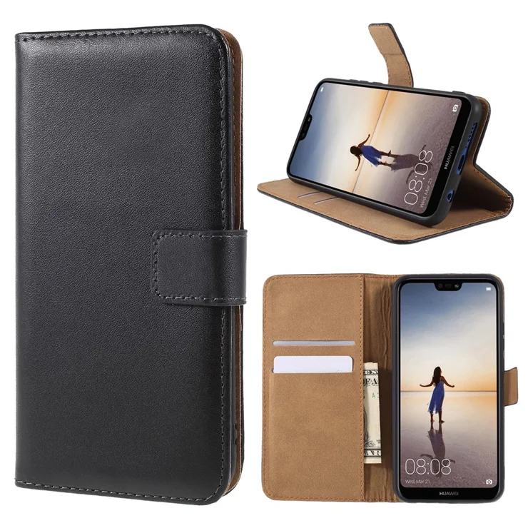 Split Leather Wallet Stand Flip Cover Case for Huawei P20 Lite