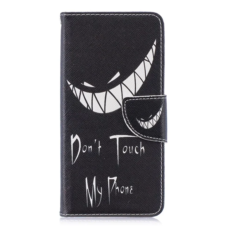 Pattern Printing PU Leather Card Holder Cell Phone Cover for Huawei P30 - Do not Touch My Phone