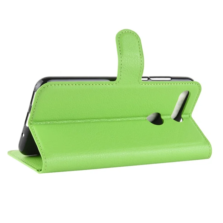 Litchi Texture Stand Leather Mobile Shell for Huawei Honor View 20 / Honor V20 - Green