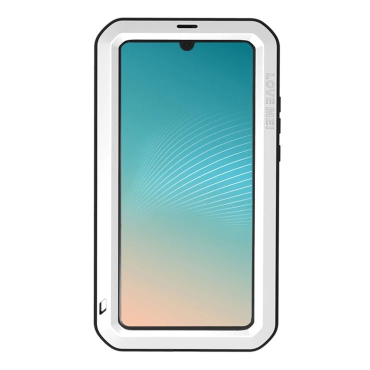 LOVE MEI Shockproof Dropproof Dustproof Case for Huawei P30 Pro Metal + Silicone + Tempered Glass Phone Cover - White