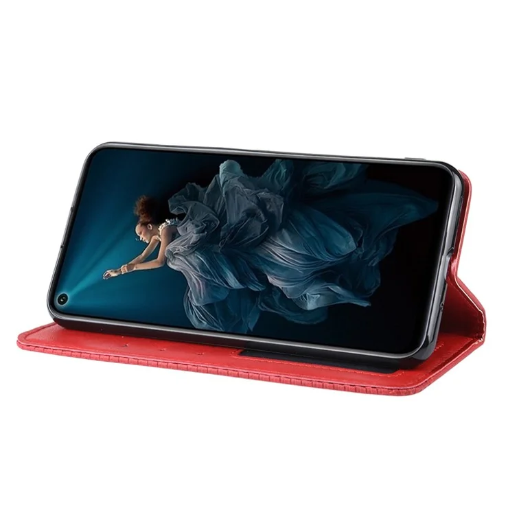 PU Leather Vintage Style Phone Cover for Huawei Honor 20/Honor 20S - Red