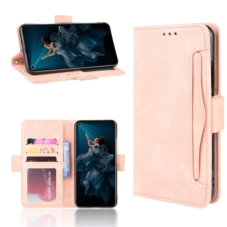 Leather Case with Multiple Card Slots for Huawei Honor 20/Honor 20S/nova 5T - Pink