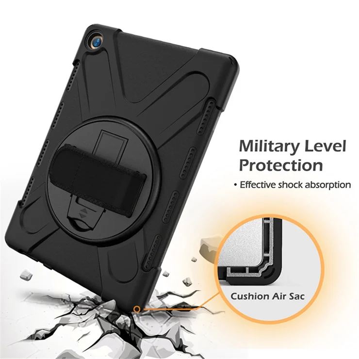 360 Degree Swivel Kickstand PC Silicone Combo Case with Hand