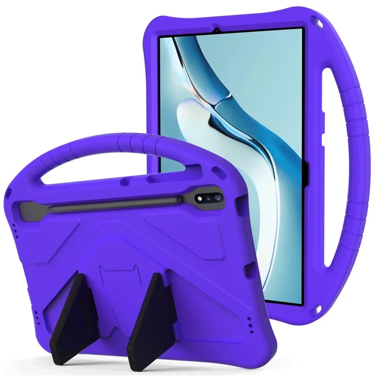 Kickstand Design Shockproof EVA Tablet Cover Case with Handle for Huawei MatePad Pro 12.6 (2021) - Purple