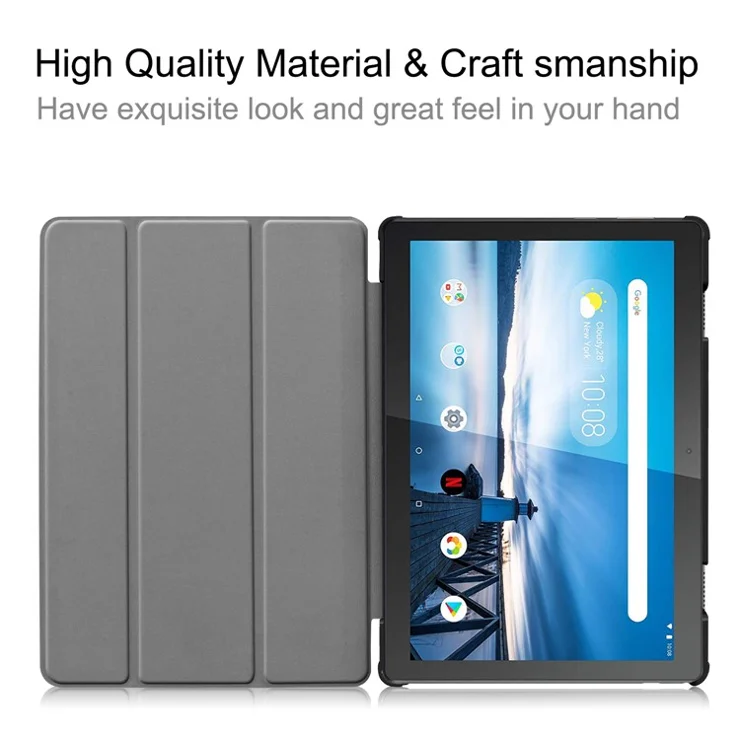 Dustproof Pattern Printing Tri-fold Stand Leather Protection Case for Lenovo Tab M10 TB-X605F TB-X505F - Sleeping Owl