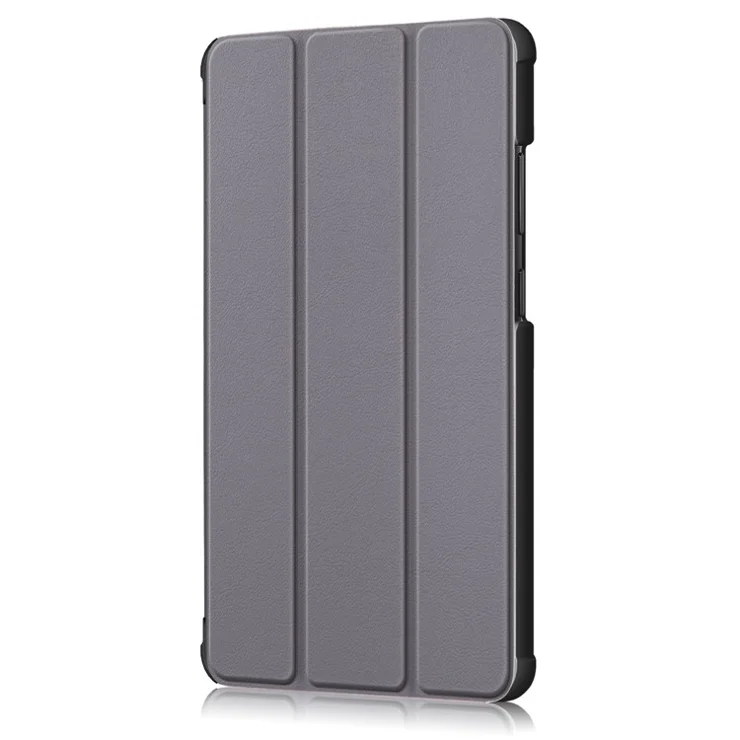For Lenovo Tab M7 (2nd Gen) TB-7305F / (3rd Gen) PU Leather Tablet Case Tri-fold Stand Scratch Resistant Flip Cover - Grey
