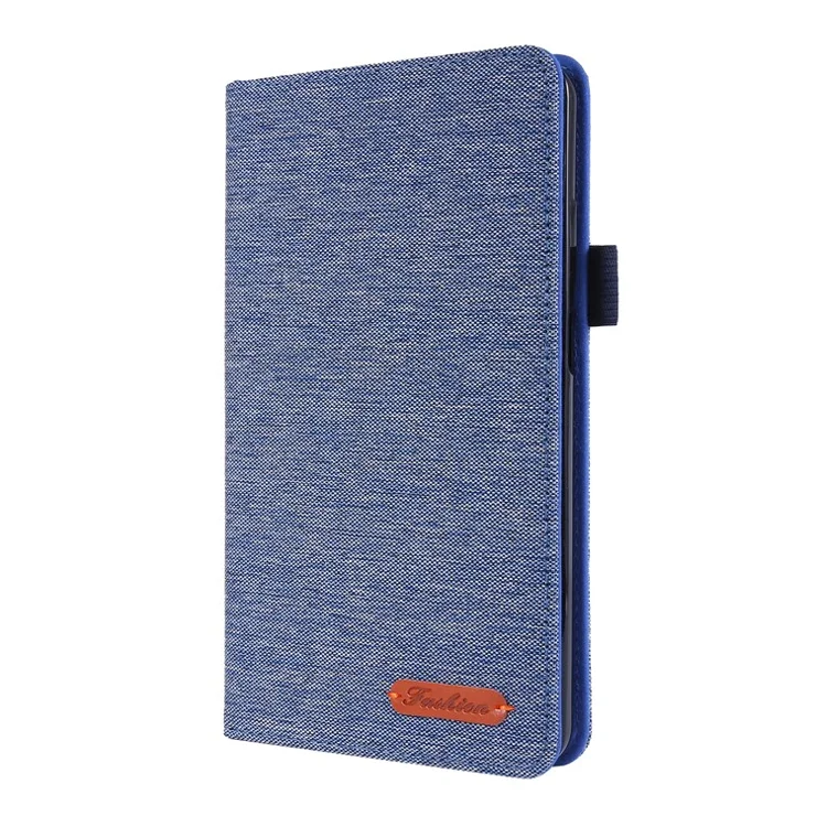 Cloth Texture Card Slots Stand Leather Protective Cover for Lenovo Tab M7 (2nd Gen) TB-7305F / (3rd Gen) - Blue