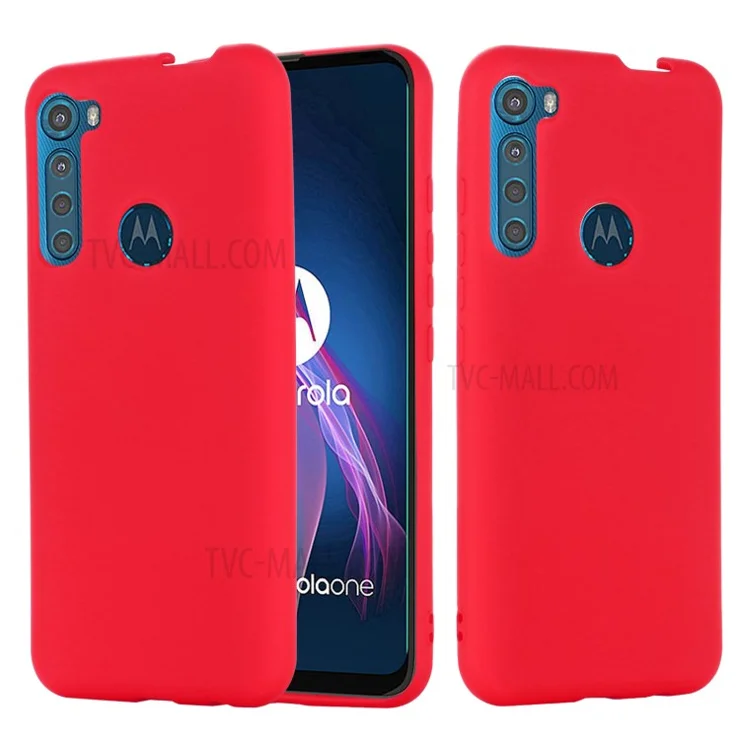 Liquid Silicone Phone Cover for Motorola Moto One Fusion Plus - Red
