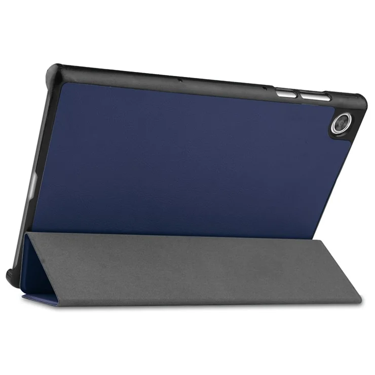 Tri-fold Leather Stand Tablet Case Narrow Bezel Multi-Color Tablet Cover for Lenovo Tab M10 HD Gen 2 TB-X306F/TB-X306X - Blue