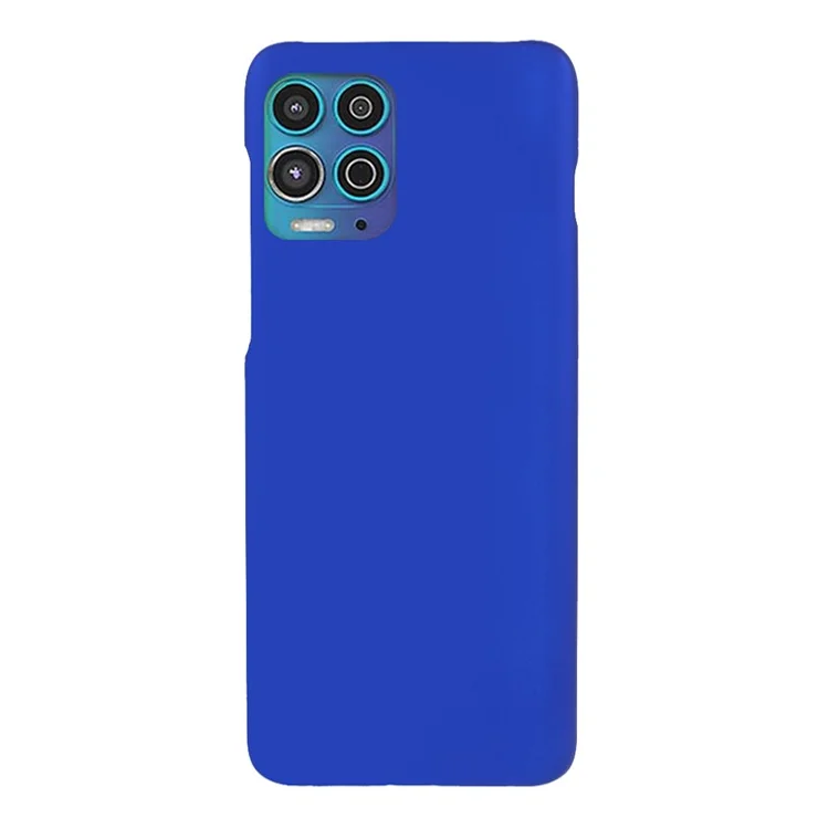 Glossy Well-Protected Rubberized PC Hard Phone Case for Motorola Moto G100/Edge S - Blue