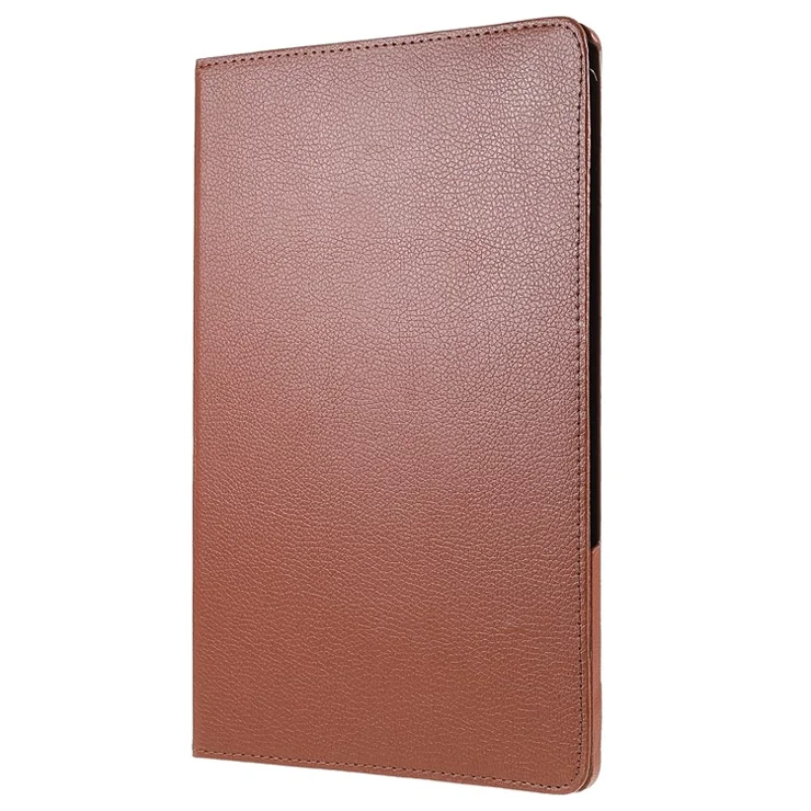 For Lenovo Tab P12 Pro Case 360 Degree Rotary Stand Elastic Band Leather Tablet Cover - Brown
