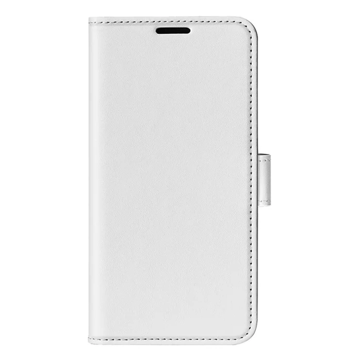 For Motorola Moto G22 Crazy Horse Texture Wallet Phone Case Magnetic Clasp PU Leather Folio Flip Stand Cover - White