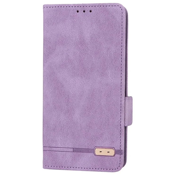 For Motorola Edge 30 Shockproof Phone Flip Case Wallet Stand PU Leather Protective Cover with Hardware Magnetic Closure - Purple
